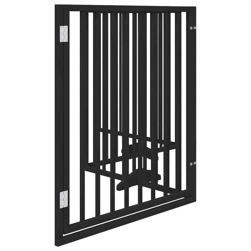 vidaXL Dog Gate Foldable Poplar Wood