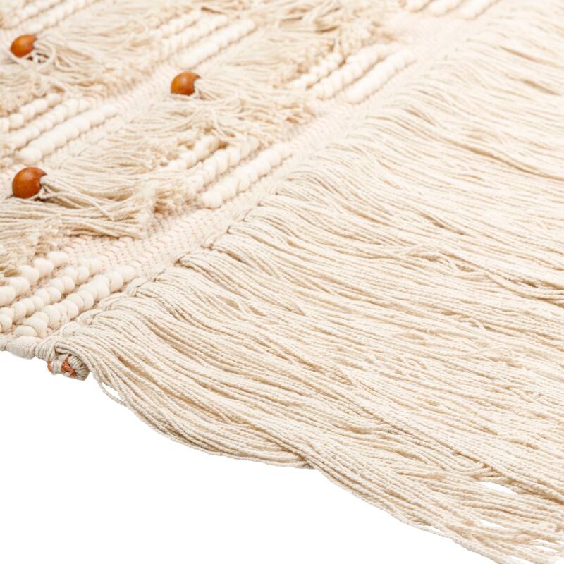 Obi Boho Beaded Hand Woven Wall Hanging - 48"H x 24"W