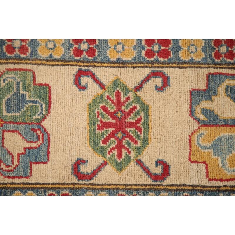 Geometric Kazak Oriental Area Rug Handmade Bedroom Wool Carpet - 6'7" x 10'0"