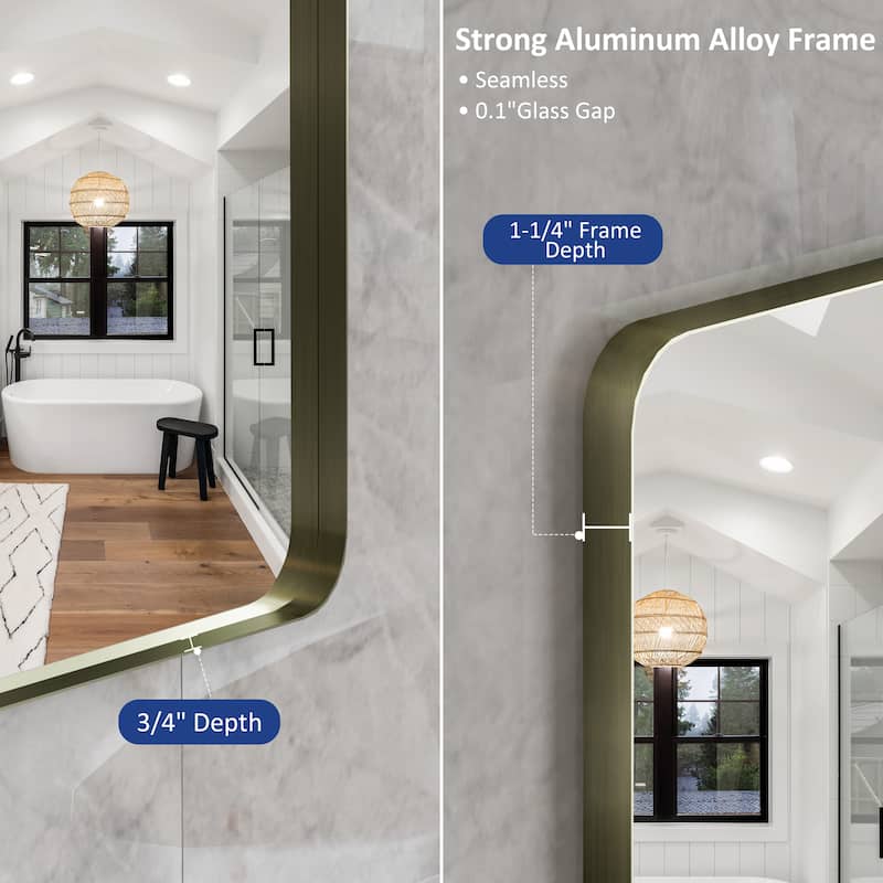 QuivaraView Rectangular Aluminum Framed Bathroom Vanity Mirror