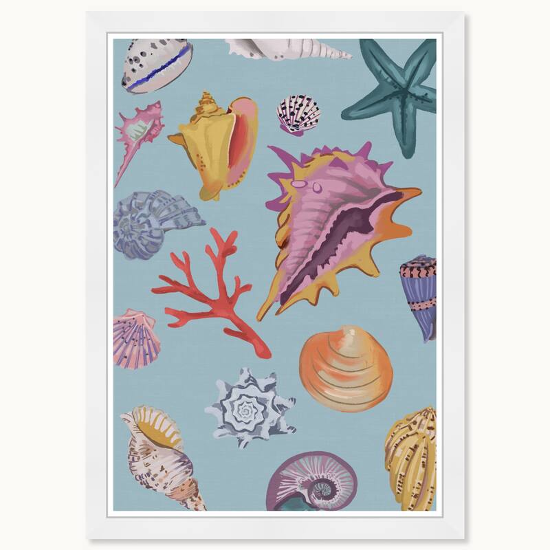 Wynwood Studio Under Sea Collection Framed Tropical Chinoiserie Art Prints - 15 x 21 - White