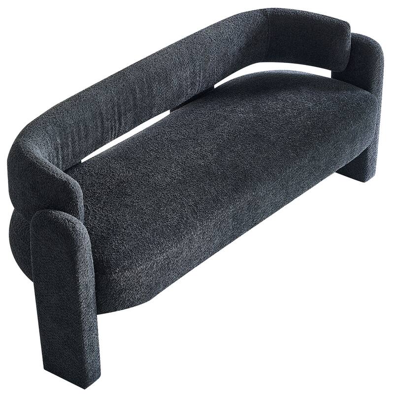 Boucle Upholstery Modern Sofa with Solid Wood Frame and Legs