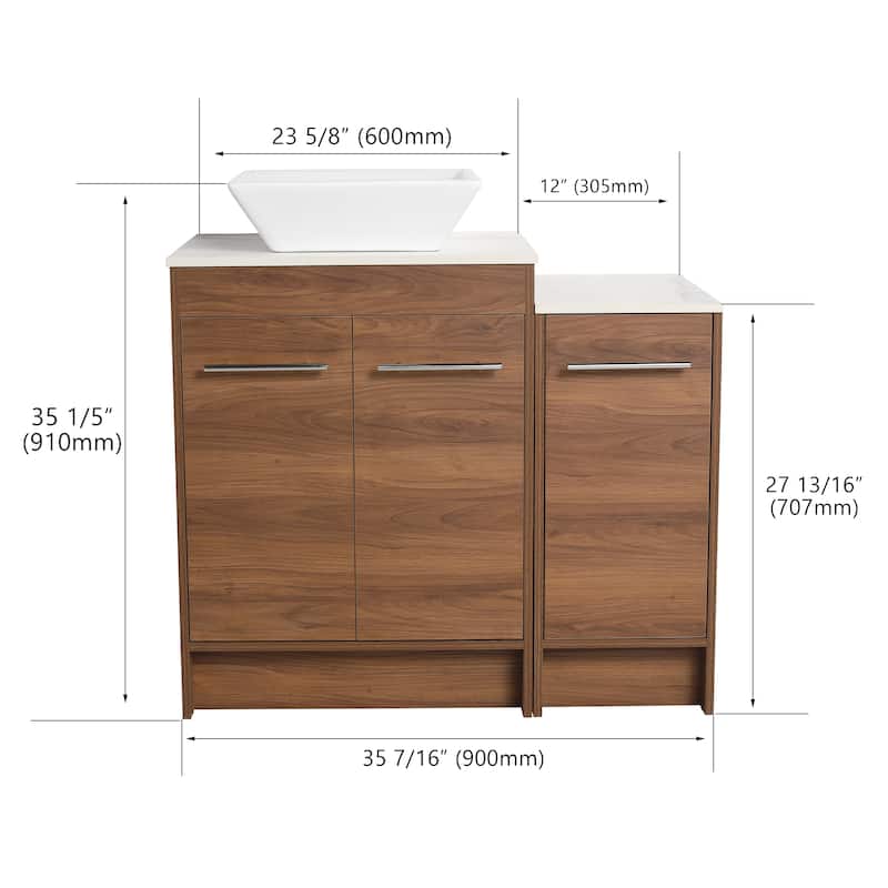 BNK 24/36/48/60 Inch Bathroom Vanity with Sink, Freestanding Bathroom Vanity with Soft Close Doors and Adjustable Shelf