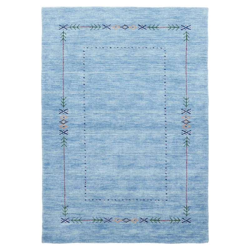 ECARPETGALLERY Hand Loomed Kashkuli Gabbeh Light Blue Wool Rug - 4'0 x 5'8