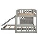 preview thumbnail 10 of 11, Twin over Twin Bunk Bed with Slide and Drawers