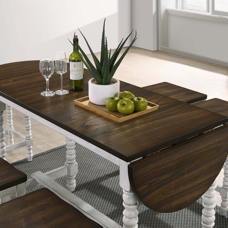 Vexl Walnut 71-inch Counter Height Table w/ Drop Leaf by Furniture of America