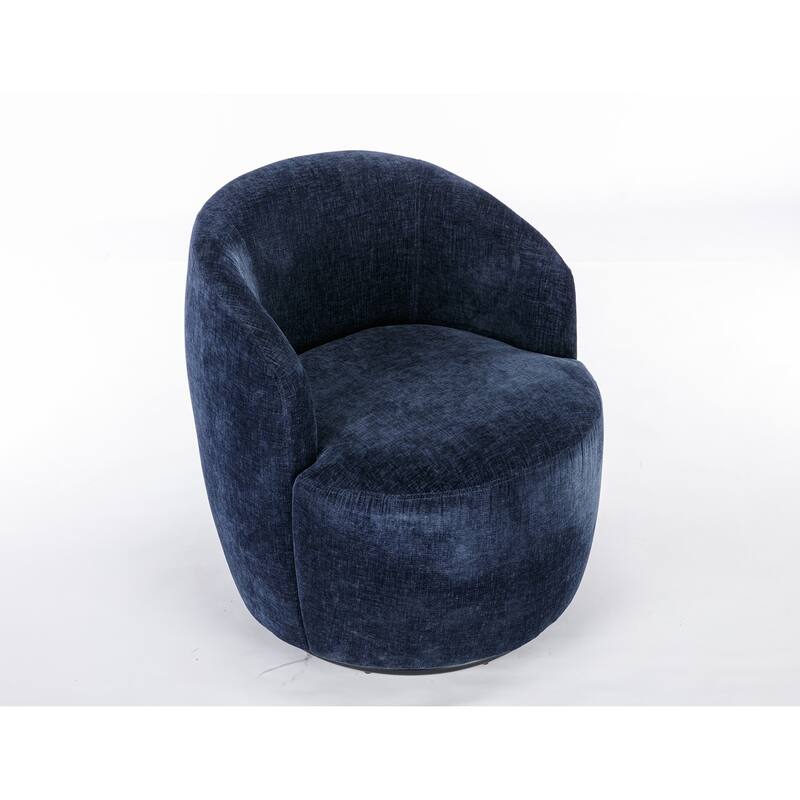 Chenille Fabric Swivel Accent Armchair Barrel Chair