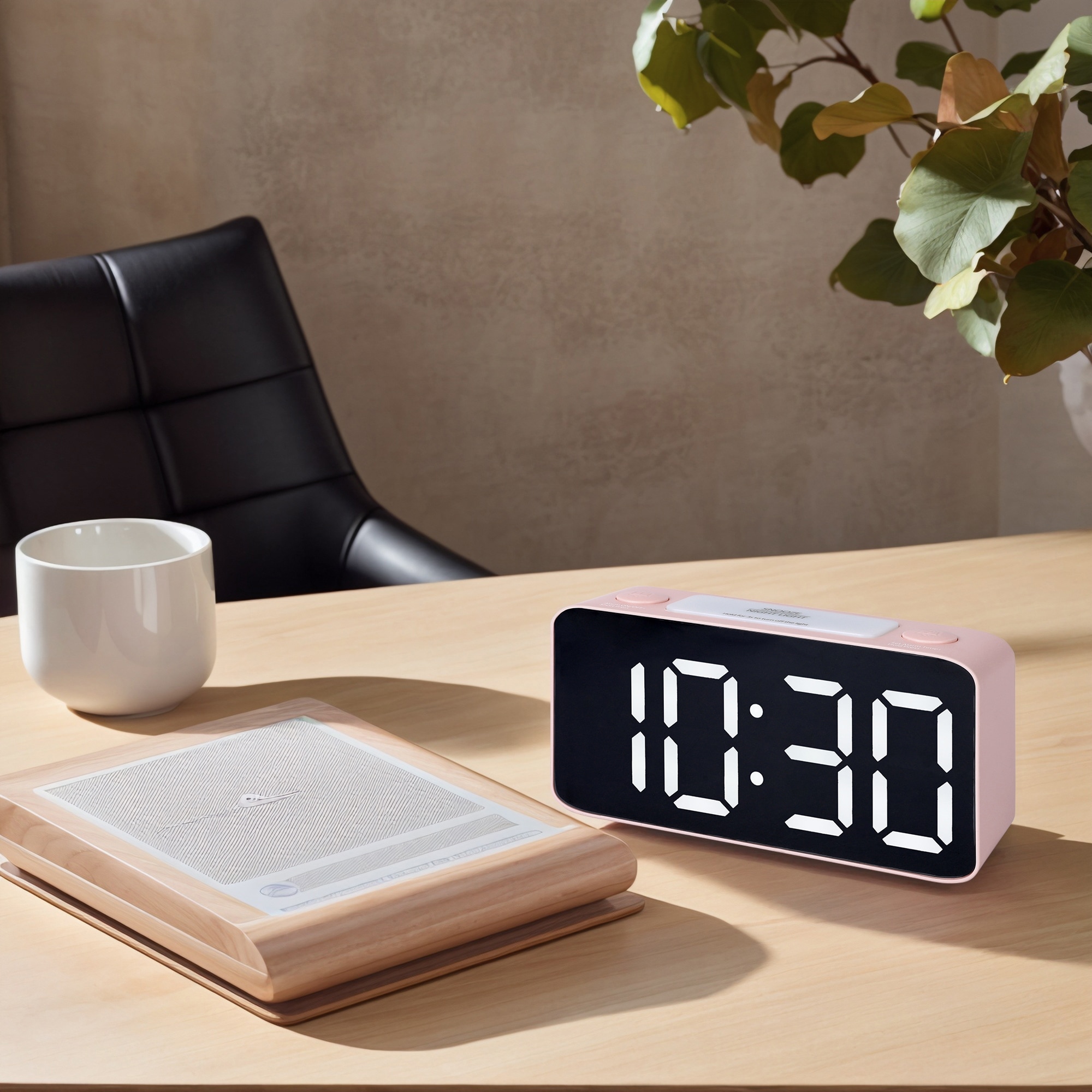 Digital Alarm Clock, Adjustable Brightness, Dual Alarms, USB Charging Ports for Bedroom/Dorm 6.5