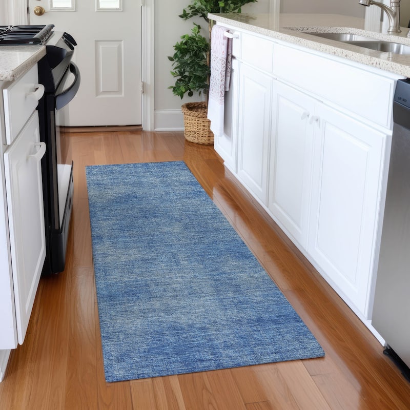 Premium Washable Super Soft Solid Ombre Mayfield Rug - Blue - 2'3" x 7'6"