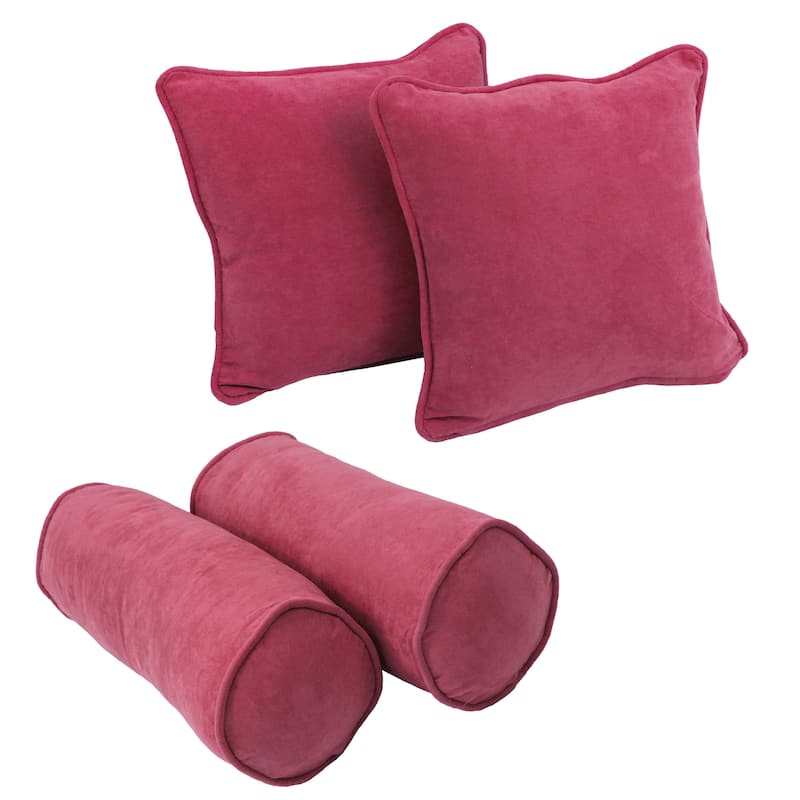 Blazing Needles Microsuede Throw Pillow Set (Set of 4) - Bery Berry