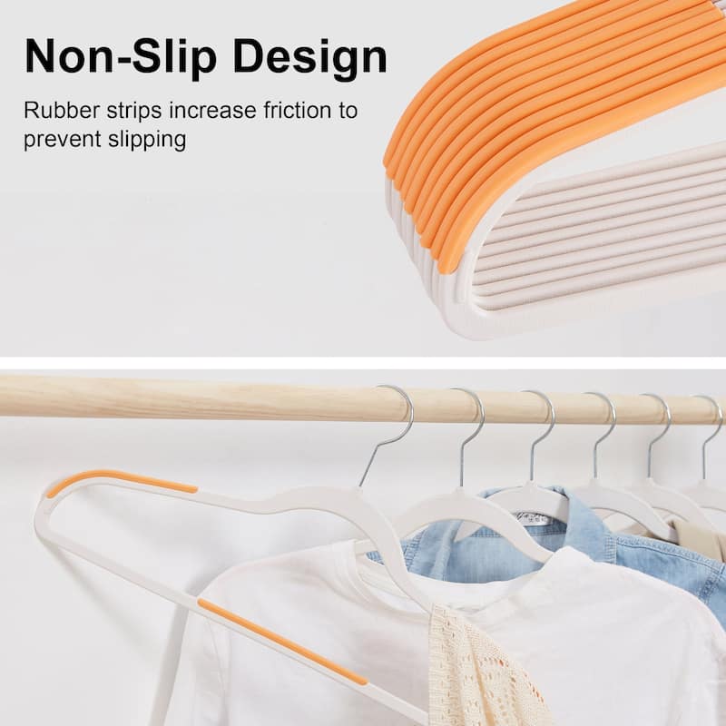 Javlergo 25/50 Pack Heavy Duty Plastic Hangers, 360º Swivel Hook Coat Hangers, Non-Slip, Space-Saving