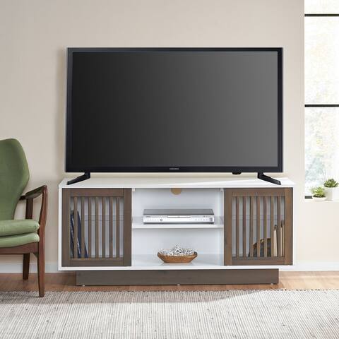 Leverick Mid-Century Modern 2 Door TV Stand with Storage by Christopher Knight Home - 56.00" W x 16.00" D x 24.25" H