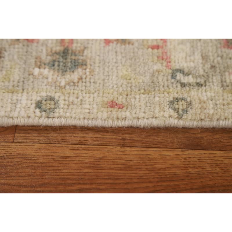 Muted Oushak Geometric Turkish Oriental Rug Hand-knotted Wool Carpet - 2'10" x 3'8"