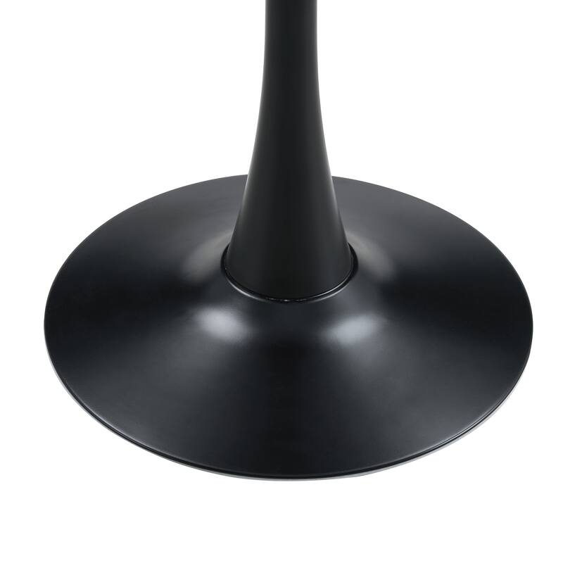 Round Dining Table, 23.6" Circle Tulip Table with Thickened Tabletop & Metal Pedestal, Mid Century Modern Bistro Table