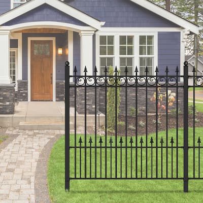 ALEKO DIY Garden Yard Privacy Steel Fence Panel 5.5'x5' Prague Style - 5 ft x 5.5 ft
