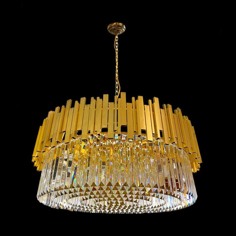 Luxury 32" Wide Crystal 12-Light Chandelier - Gold