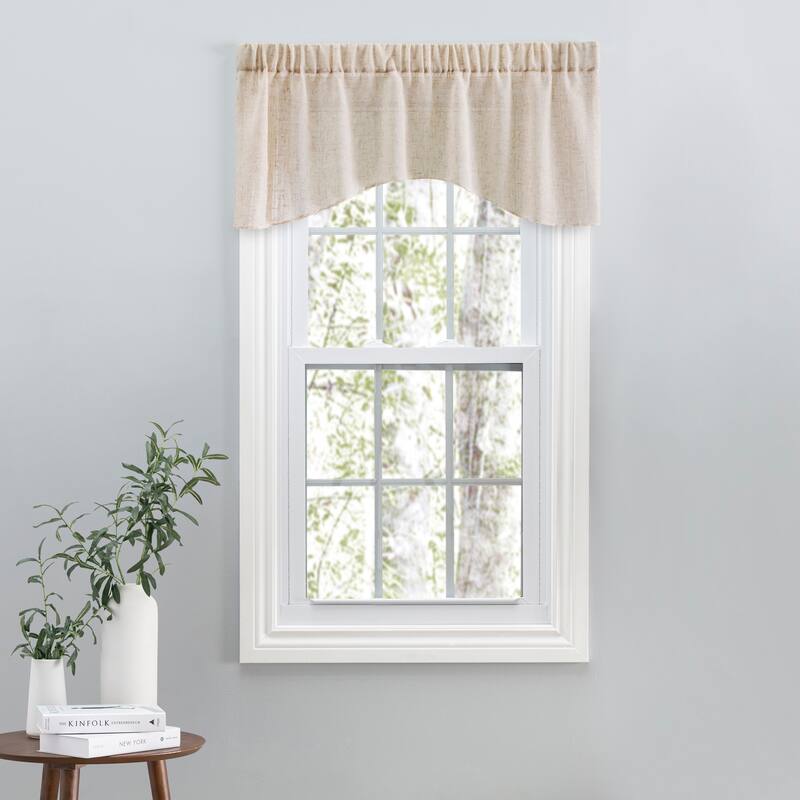 Shannon Premium Slubbed Linen Crescent Curtain Valance - 52"W x 18"L - Natural