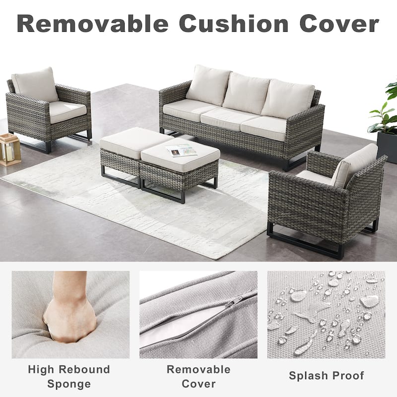 6 Piece 3-Seat Sofa Chair Table Set