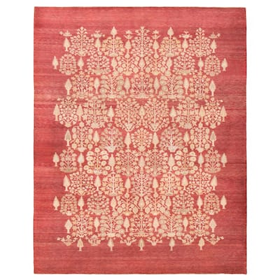 ECARPETGALLERY Hand-knotted Peshawar Finest Red Wool Rug - 7'10 x 10'1