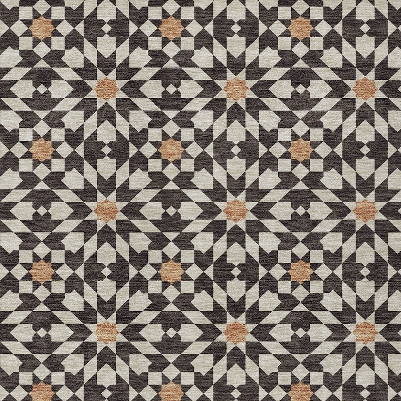 HomeRoots Floral Medallion Transitional Rectangle Outdoor Rug