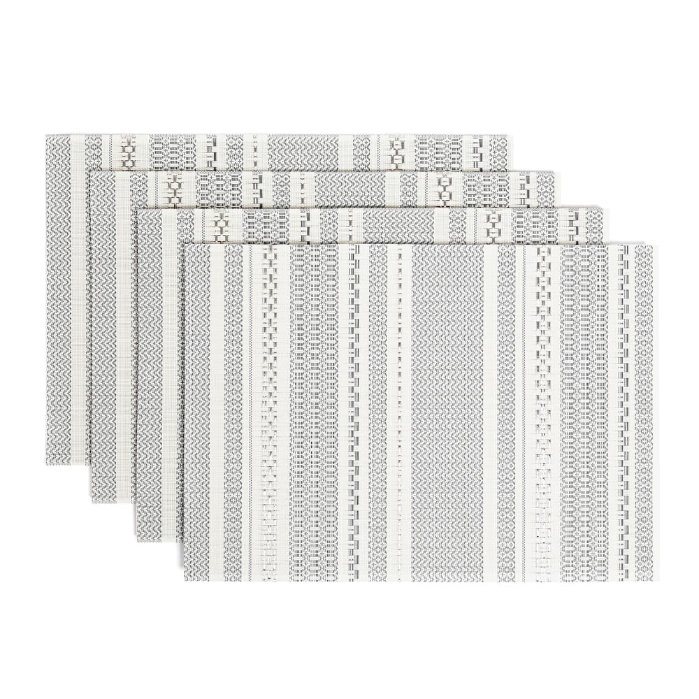 over&back Reversible Woven Placemats - For Indoor & Outdoor Use - Set of 4