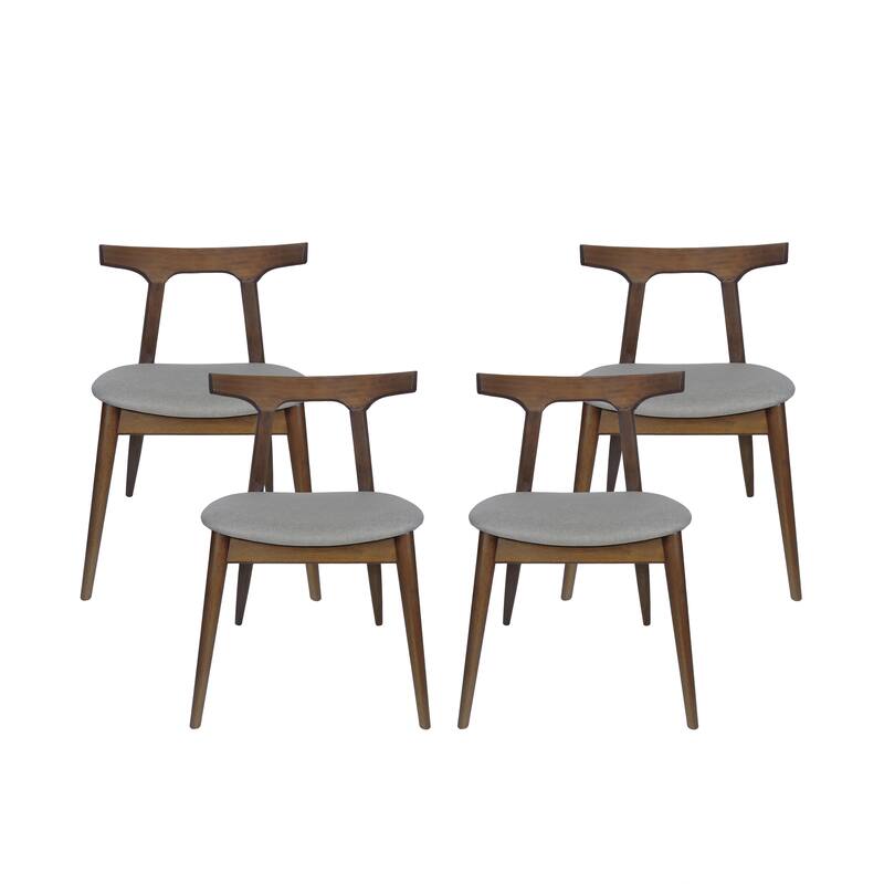 Cowen Upholstered Fabric and Rubberwood Dining Chairs by Christopher Knight Home