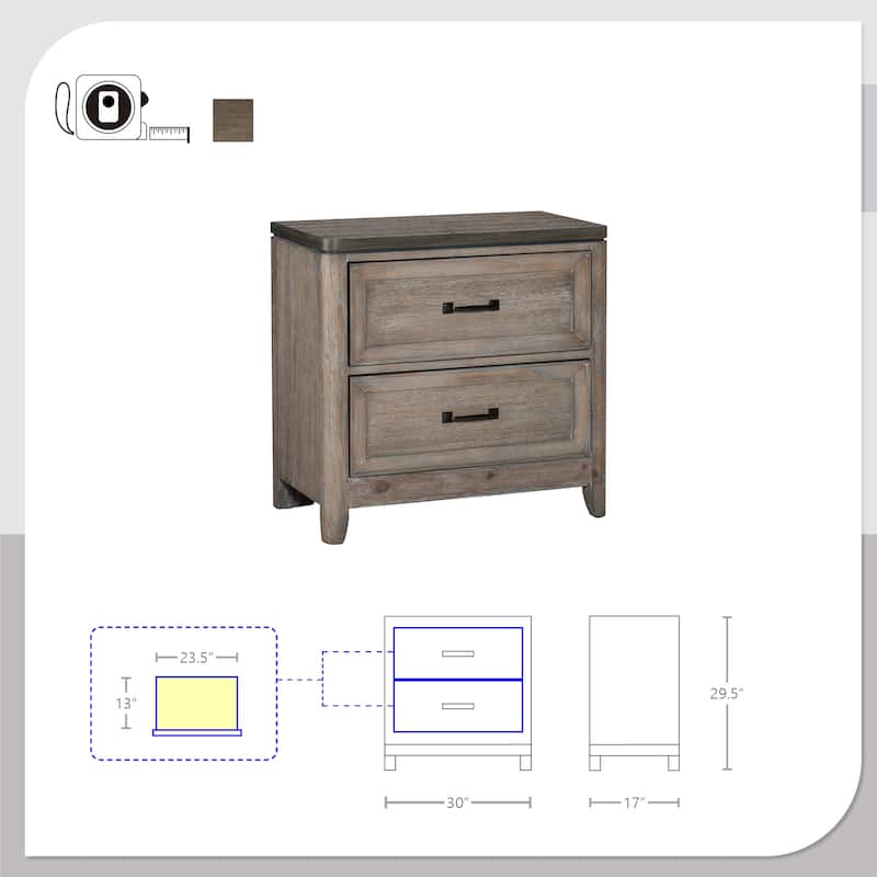 Emery 2-Drawer Nightstand