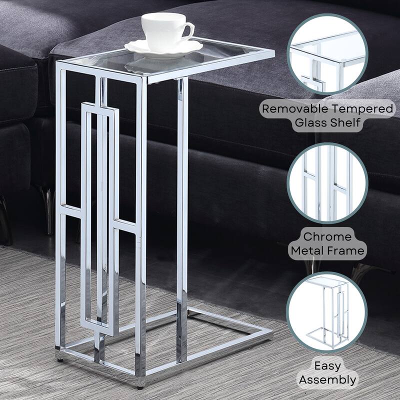 Convenience Concepts Town Square Chrome C End Table
