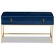 preview thumbnail 13 of 19, Aliana Glam and Luxe Velvet and Gold Metal Large Storage Ottoman