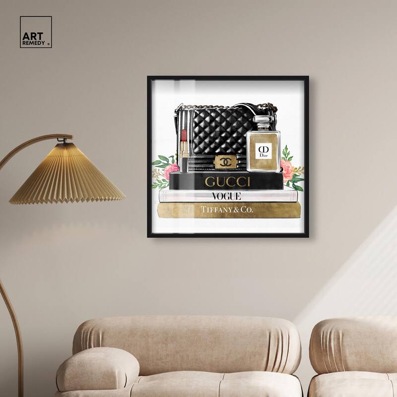 Luxury Paris Handbag and Books Shadowbox by Art Remedy