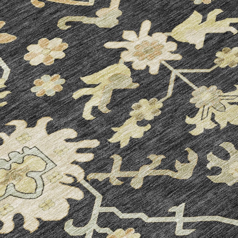 Machine Washable Indoor/ Outdoor Traditional Casual Chantille Rug