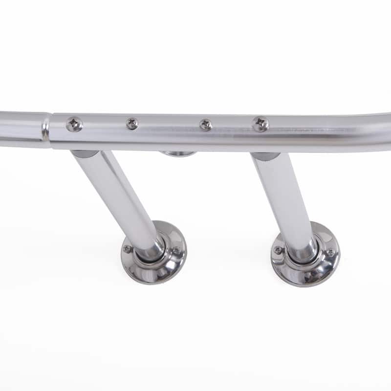 Utopia Alley Rustproof Aluminum Hoop Shower Rod 45.7x22", with White Shower Curtain 180x70"