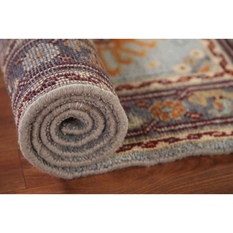 Light Blue Kazak Oriental Accent Rug Wool Carpet - 3'0"x 5'1"