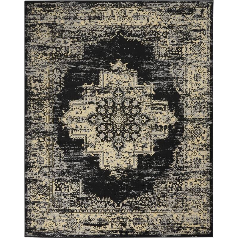 Power Loomed Distressed Non Skid Stain Resistant Area Rug - 144' X '108' X '0.5