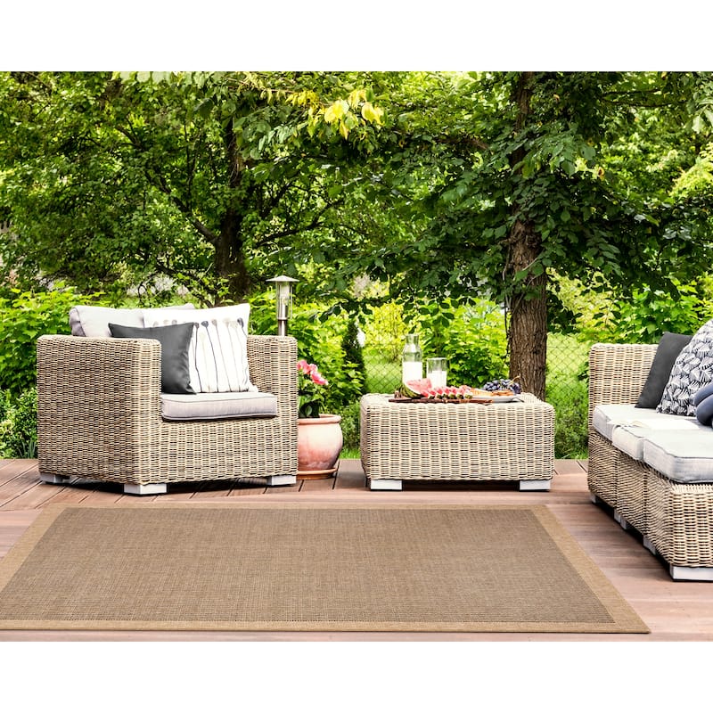 Liora Manne Sahara Texture Border Indoor/Outdoor Rug