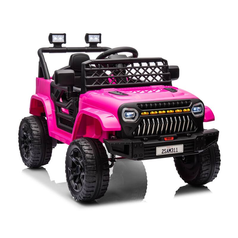 12V Kids Ride On Truck Electric Vehicle Battery Powered Car Toddles Ride On Toy - Rose