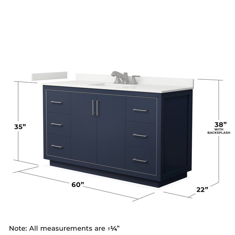 Wyndham Collection WCF111160S-QTZ-US3M58 Icon 60" Free Standing Single