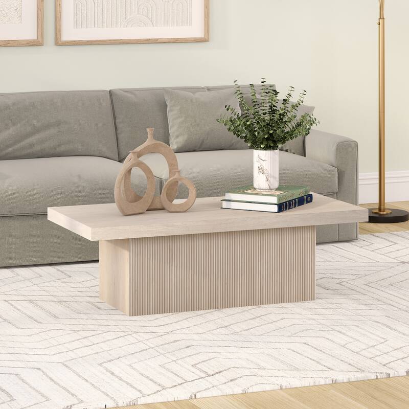 Torren 48" Wide Rectangular Fluted Coffee Table