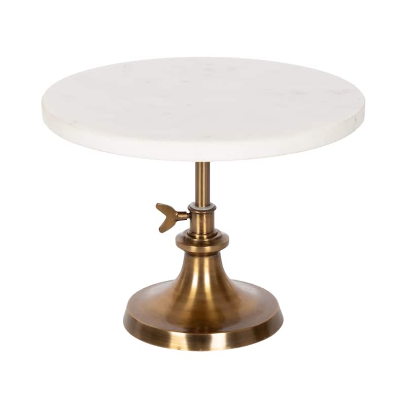 Kate and Laurel Engles Round Cake Stand - 10" Diameter - 10" Diameter - White/Gold