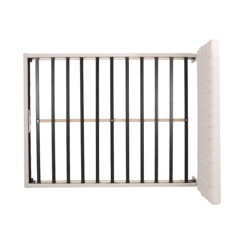 Queen Size Upholstered Platform Bed Frame, Elegant Fabric Bed Frame with Deep Button Tufted Headboard, Metal Slat Support