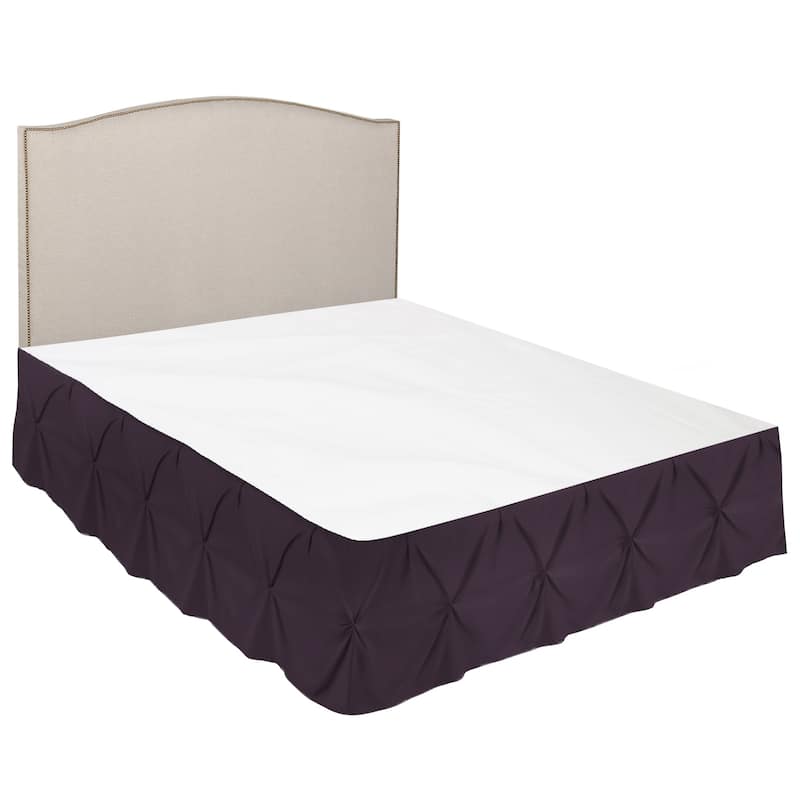 Nestl Pinch Pleat Bed Skirt - Soft Premium Microfiber Ruffle Bed Skirt - 14" Tailored Pintuck Wrap Around Dust Ruffle