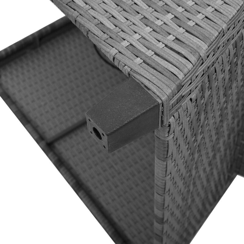 3 Pieces Outdoor Rattan Adjustable Seati Combination With Coffee Table