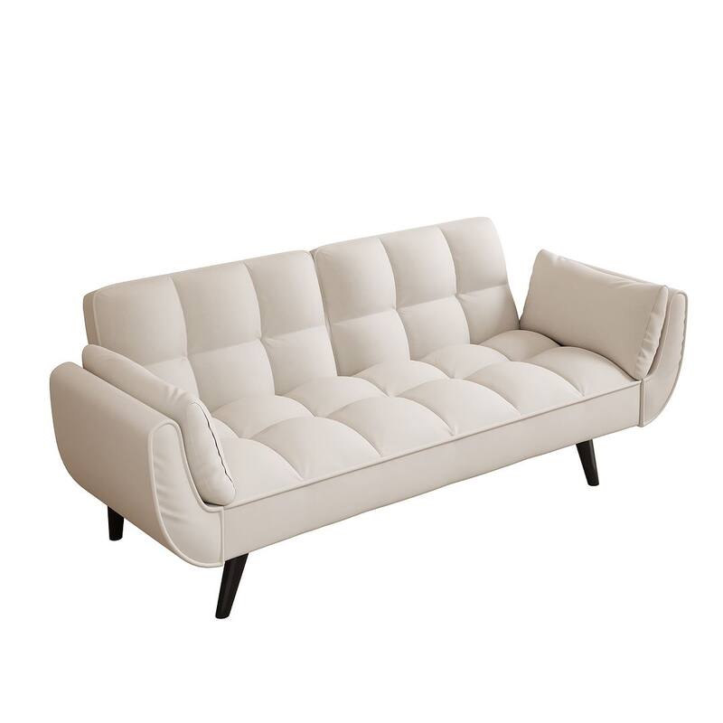 57" Futon Sofa Bed, Convertible Folding Futon Couch Recliner Lounge For Living Room