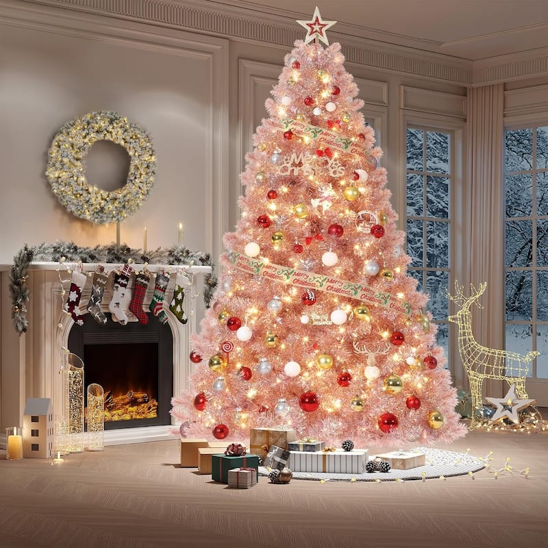 Rose Gold Artificial Christmas Tree for Home, Office Decoration - N/A