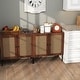 preview thumbnail 12 of 17, Costway Set of 2 Rattan Buffet Sideboard Wine Cabinet Cupboard - See Details