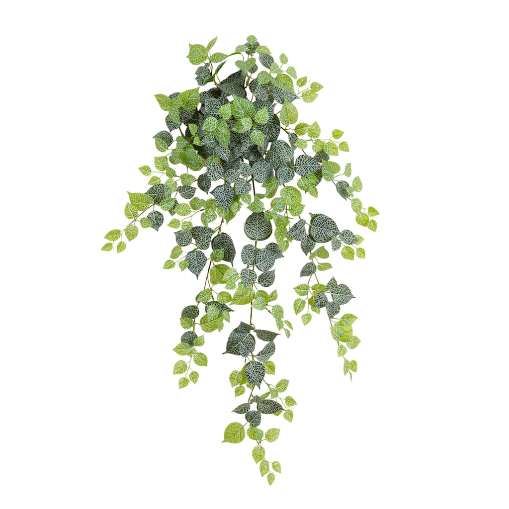 41-in UV Resistant Artificial Fittonia Hanging Plant - Set of 3