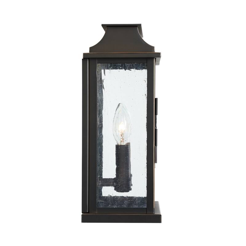 Bolton Oiled Bronze Outdoor Wall Lantern w/ Antiqued Glass