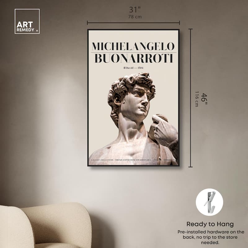 Gaze of Michelangelo's David Canvas by Art Remedy
