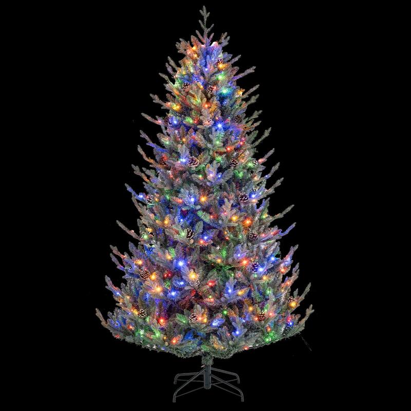 Gymax 7.5 FT Artificial Christmas Tree w/1306 Branch Tips 500 LED