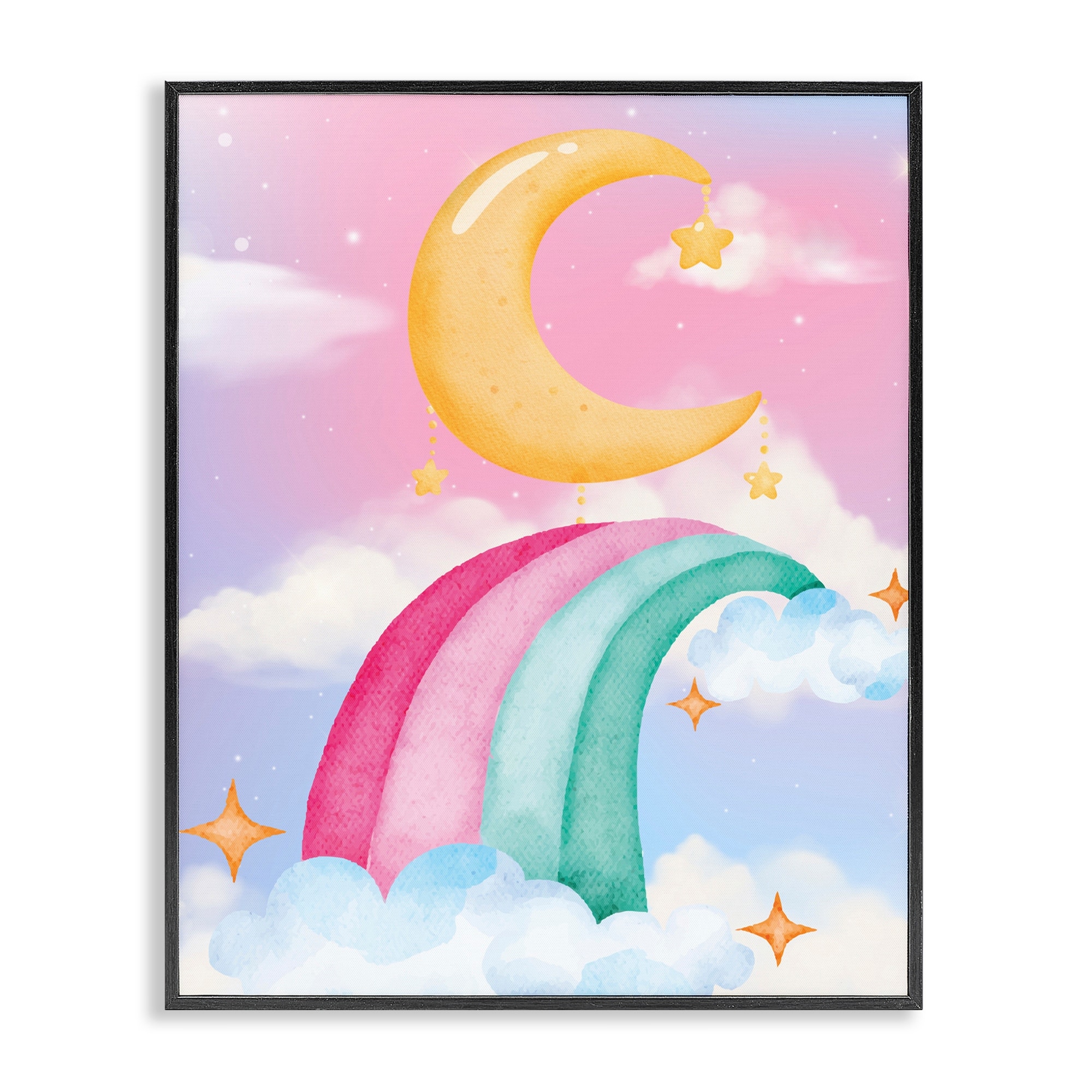 Stupell Moon Rainbow in Clouds Framed Giclee Art Design By Jesse Keith